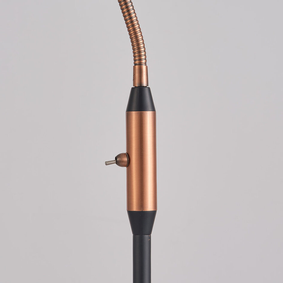 Industriel standerlampe - Allison - sort/kobber