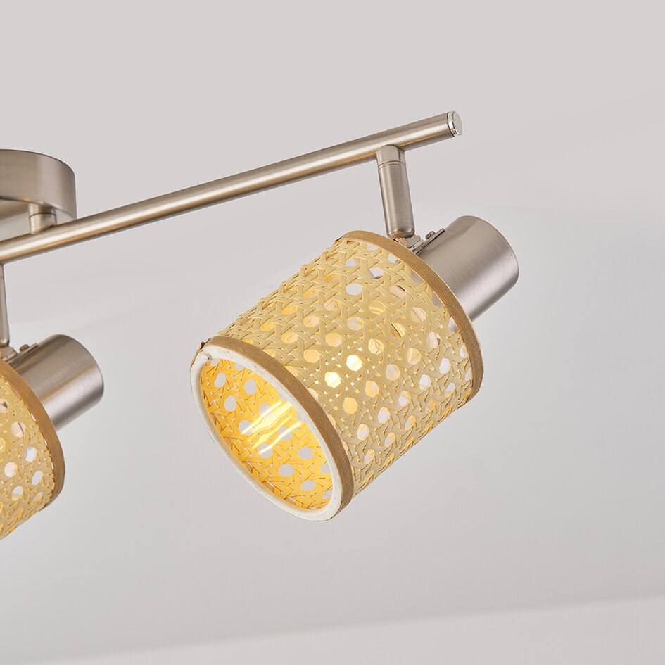 Bohemsk rattan loftlampe, 3 lyskilder - Raua