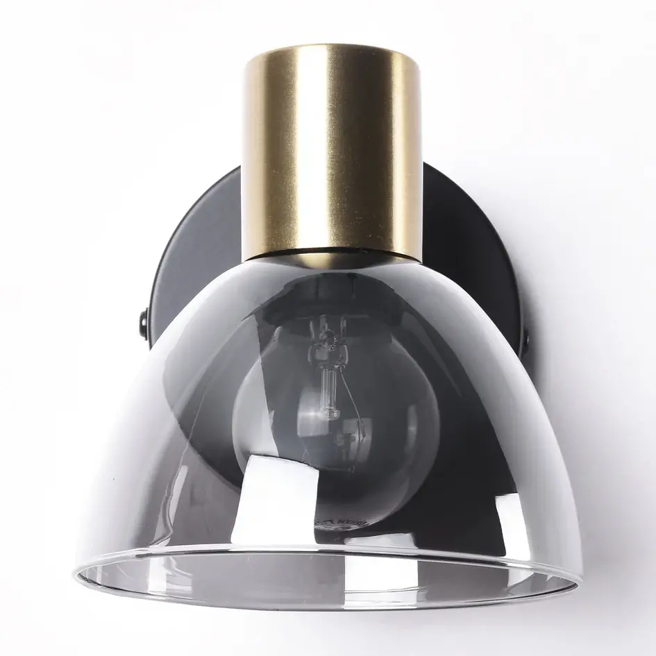 Vipbar væglampe  - Kyron - sort, guld og røggrå