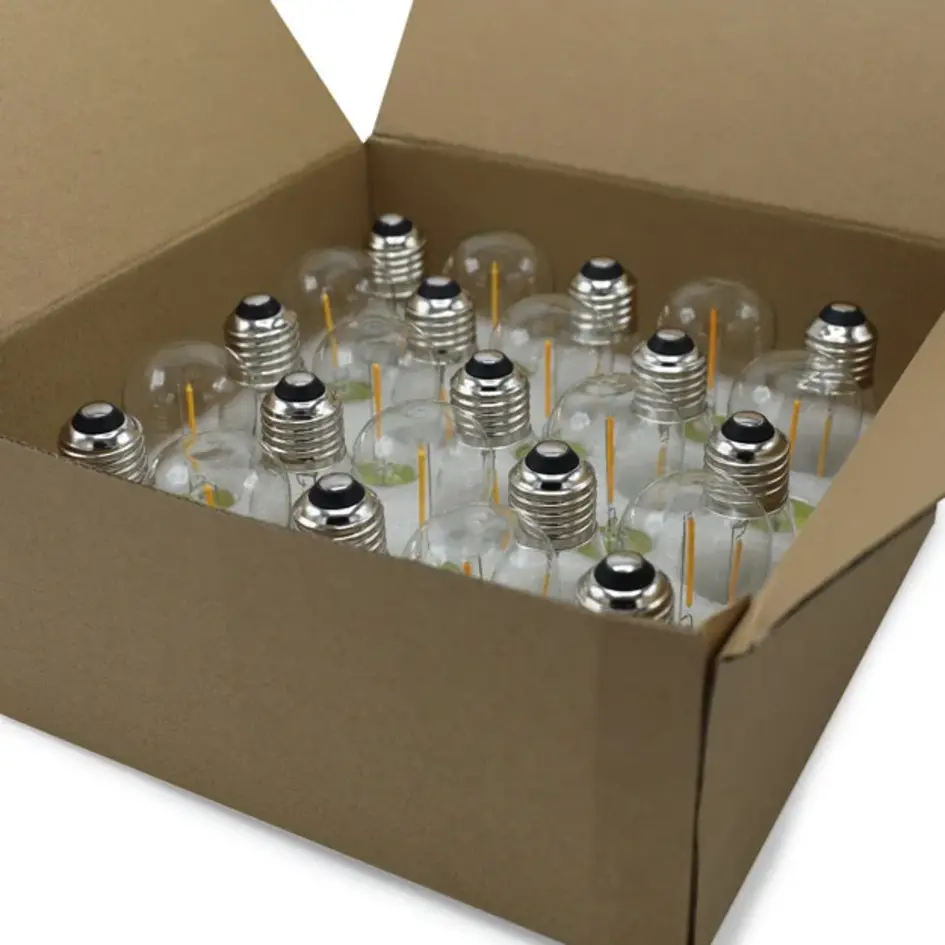 Pakke med 15 eller 25 stk. LED-pærer i glas - 2 watt / 2200K / Ø45 / dæmpbare