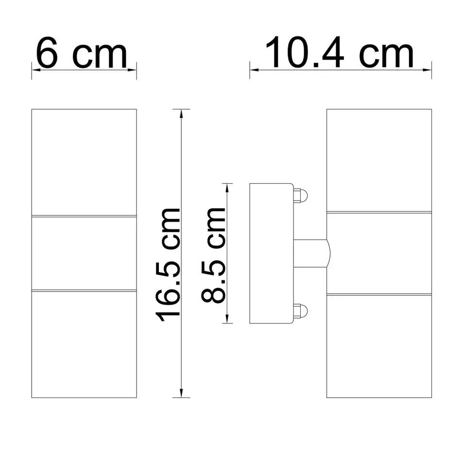 Udendørs væglampe, up/downlight - Giorgia - imiteret træ