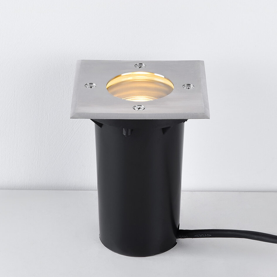 Firkantet nedgravningsspot (IP67) - aluminium