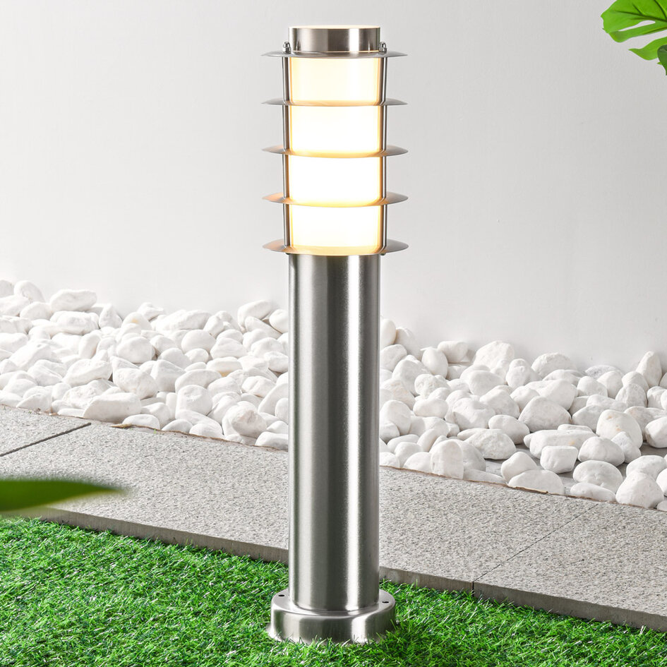 Klassisk bedlampe, 50 cm - Silvio - rustfrit stål