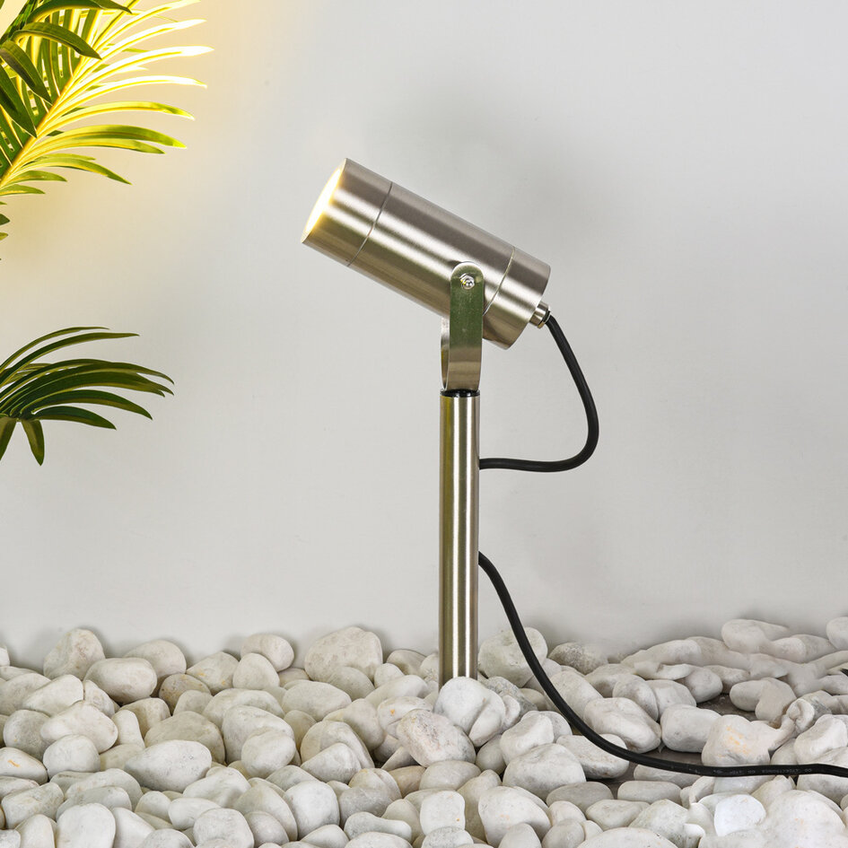 Havespot - Spydlampe Emilio - rustfrit stål, 31 cm