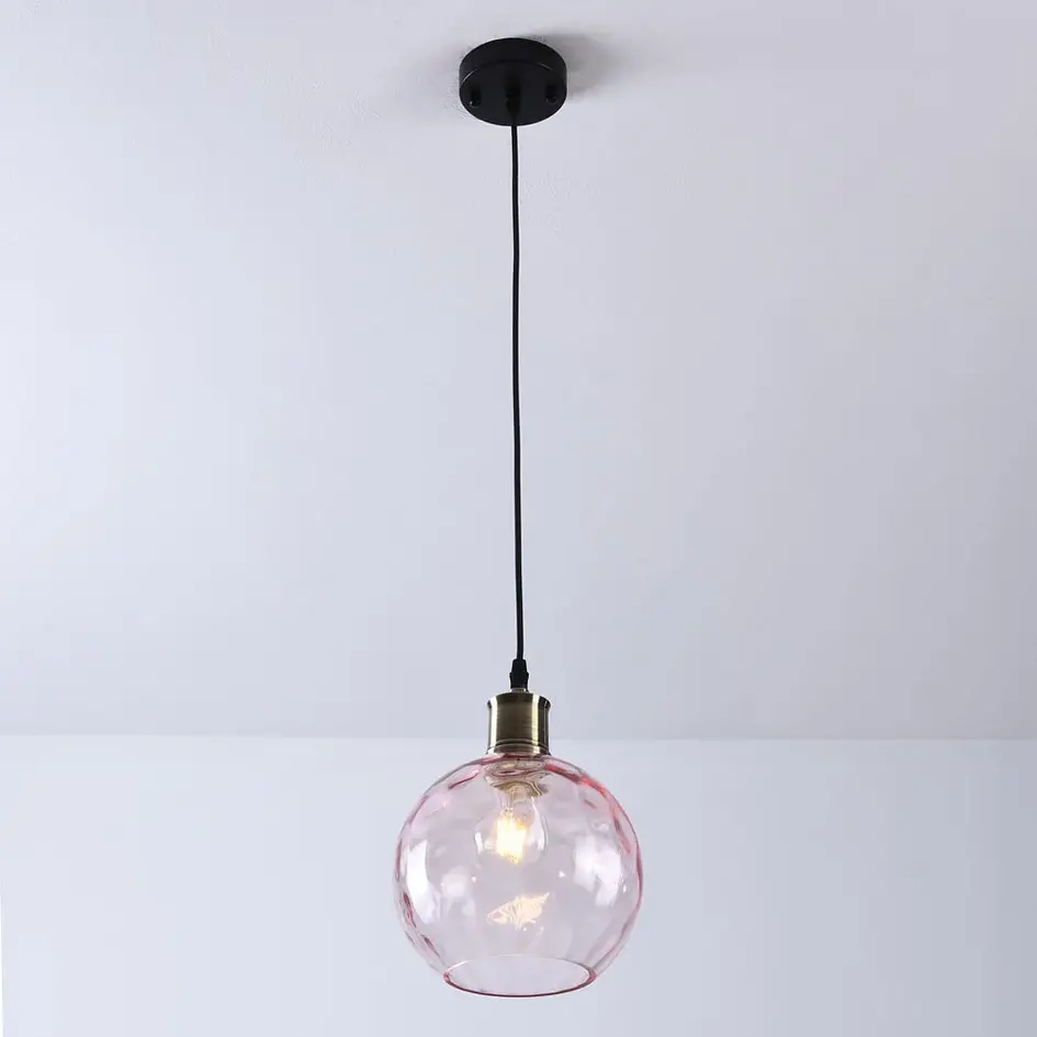 Loftpendel med lyserødt glas - Verona