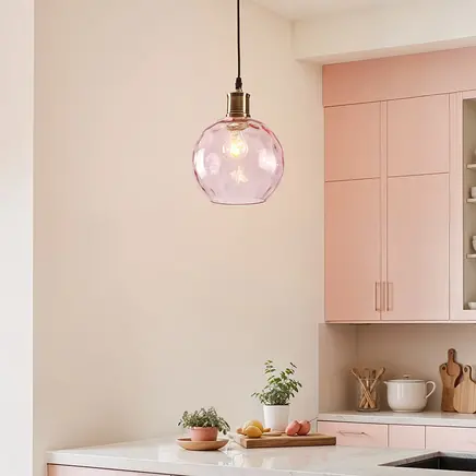 Loftpendel med lyserødt glas - Verona