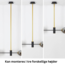 Designerlampe med 2 glaskugler - Danley - sort/messing/røggrå