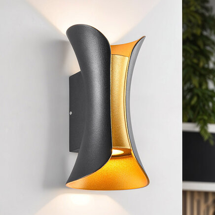 Designer up/downlight, udendørs - Else - sort/guld