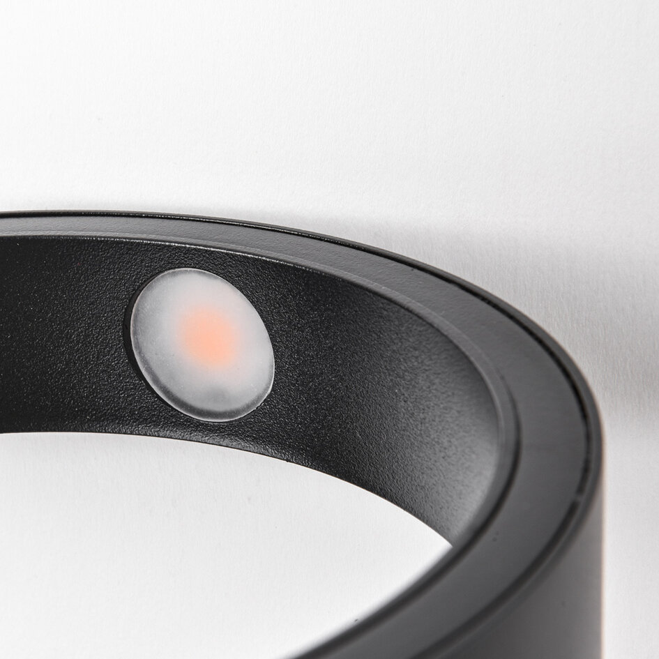 Designer LED-væglampe med rotérbar ring - Starla - sort