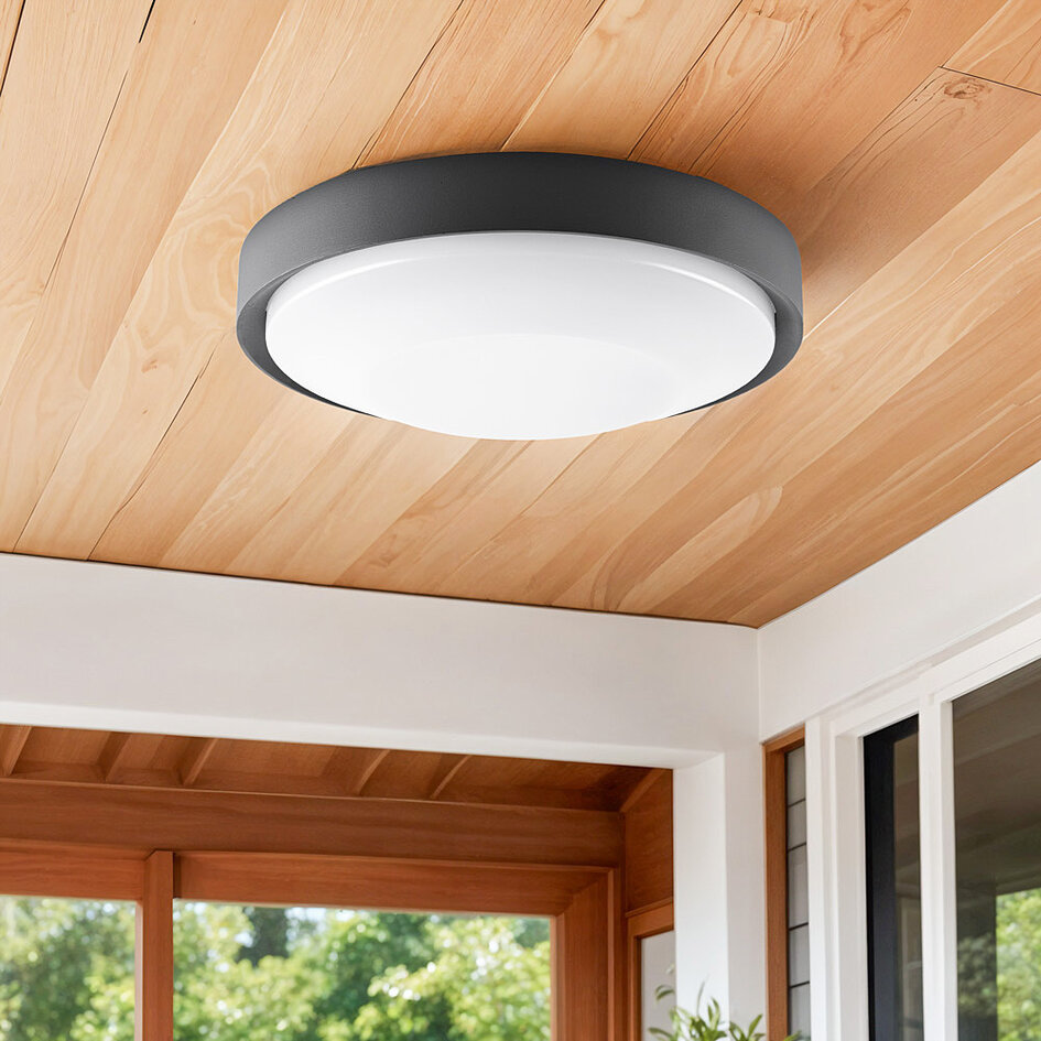 Udendørs loftlampe / LED-plafond - Landon - sort