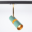 1-faset lysskinnesystem - 1,5 meter med Remi spots - turkis og guld