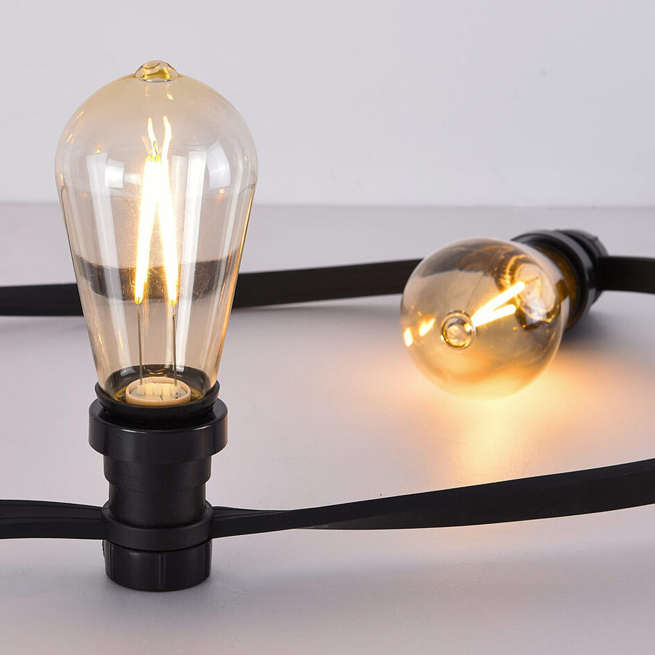 Party lyskæde - Sæt inkl. LED-edisonpærer - 2,5 watt / Ø60 / med eller uden dæmpning