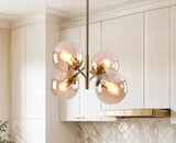 Stilfulde lamper med glas i amber