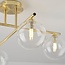 Elegant loftlampe med fire glaskugler - Nymo - guld med klart glas