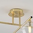 Elegant loftlampe med fire glaskugler - Nymo - guld med klart glas