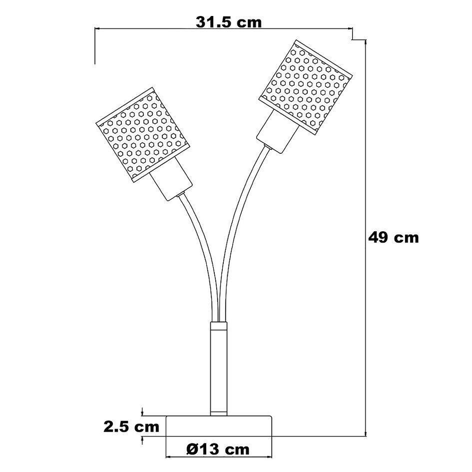 Bordlampe med 2 lyspunkter - Altin - sort og guld