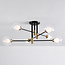 Designer loftslampe med 6 glaskugler - Aura - sort og guld