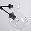 Loftslampe med 5 glaskupler - Salome - sort og transparent