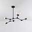 Loftslampe med 5 glaskupler - Salome - sort og transparent