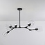 Loftslampe med 5 glaskupler - Salome - sort og transparent