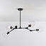 Loftslampe med 5 glaskupler - Salome - sort og transparent