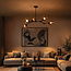 Loftslampe med 5 glaskupler - Salome - sort og transparent