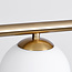Loftslampe i messinglook med 4 opalhvide glaskugler - Asun