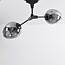 Loftslampe med 5 glaskupler - Thalia - sort og røggrå