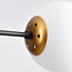 Designerlampe med 2 glaskugler - Danley - sort/messing/opalhvid