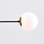 Designerlampe med 2 glaskugler - Danley - sort/messing/opalhvid