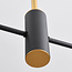Designerlampe med 2 glaskugler - Danley - sort/messing/opalhvid