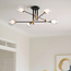 Designer loftslampe med 6 glaskugler - Aura - sort og guld