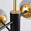 Designerlampe med 6 glaskugler - Damian - sort/messing/røggrå