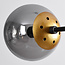Designerlampe med 6 glaskugler - Damian - sort/messing/røggrå