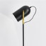 Industriel gulvlampe - Oslo - sort/hvid/guld