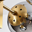 Glaskuglelampe / Loftlampe med fem store glaskugler med spejleffekt - Kenji - guld og mørkegrå