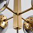 Glaskuglelampe / Loftlampe med fem store glaskugler med spejleffekt - Kenji - guld og mørkegrå