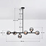 Loftslampe med 6 glaskugler - Aster - sort med røgfarvet/smokey glas