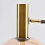Standerlampe med stor glaskugle - Singh - messing/sort/rav