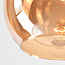 Standerlampe med stor glaskugle - Singh - messing/sort/rav