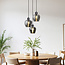 Loftlampe med 3 forkromede glaskupler - Kansas