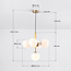 Glaskuglelampe / Loftlampe med fem store glaskugler - Kenji - guld og opalhvid