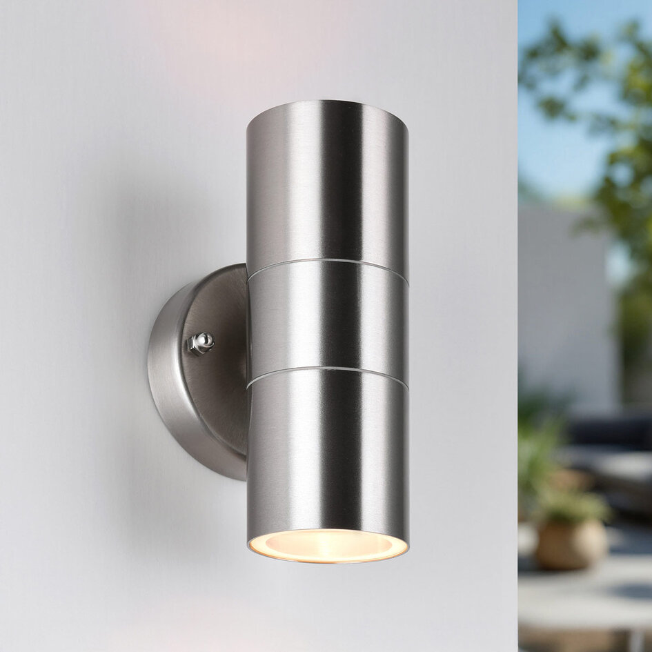 Udendørs spotlampe, 2 lyspunkter - Amy - rustfrit stål