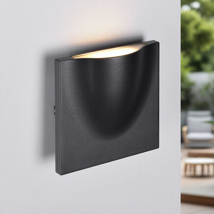 Moderne murlampe, sort -  Zack