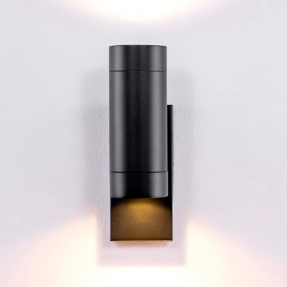 Udendørs up/downlight inkl. skumringssensor - Zane - sort