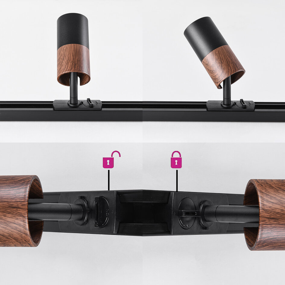 1-faset lysskinne - 3 meter med Linn spots - spotskinne