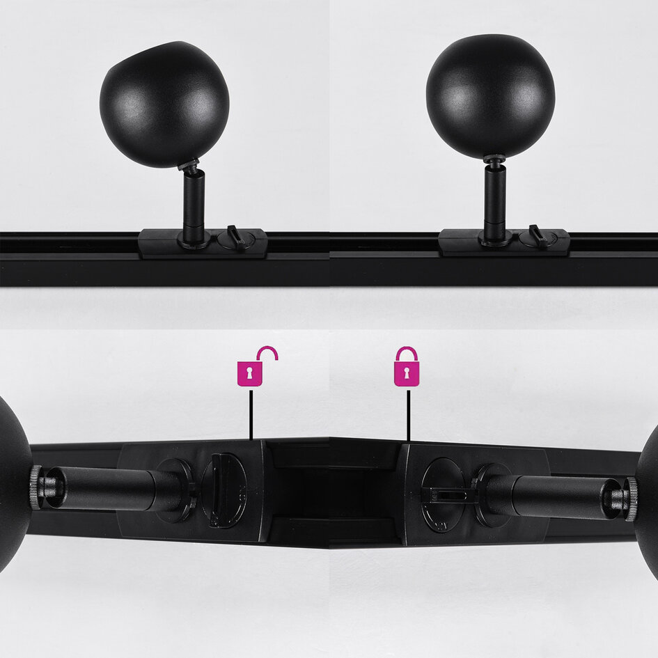 1-faset lysskinne - 1,5 meter med Dex spots - spotlampe