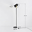 Industriel gulvlampe - Oslo - sort/hvid/guld