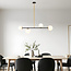 Designerlampe med 4 glaskugler - Davy - sort/messing/opalhvid