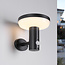 Moderne væghængt solcellelampe med sensor - Dimmy - sort